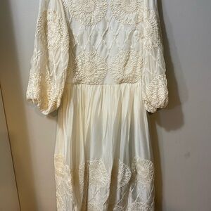 Elegant Cream Embroidered Dress